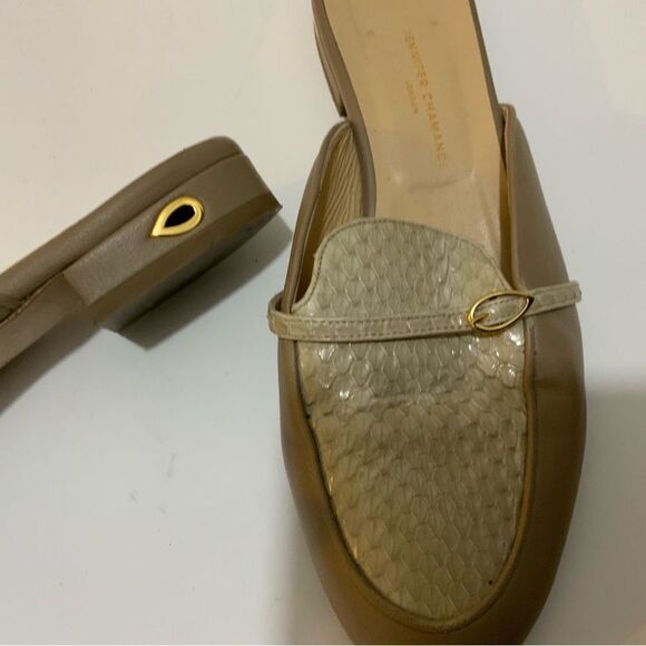 JENNIFER CHAMANDI Women gray Snakeskin  mules Flat Shoe EU 36.5/US 6.5 - Picture 5 of 13